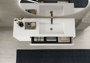 RIVA 05 - Floor-standing wooden vanity unit with integrated washbasin with mirror by Gruppo Geromin - view 3